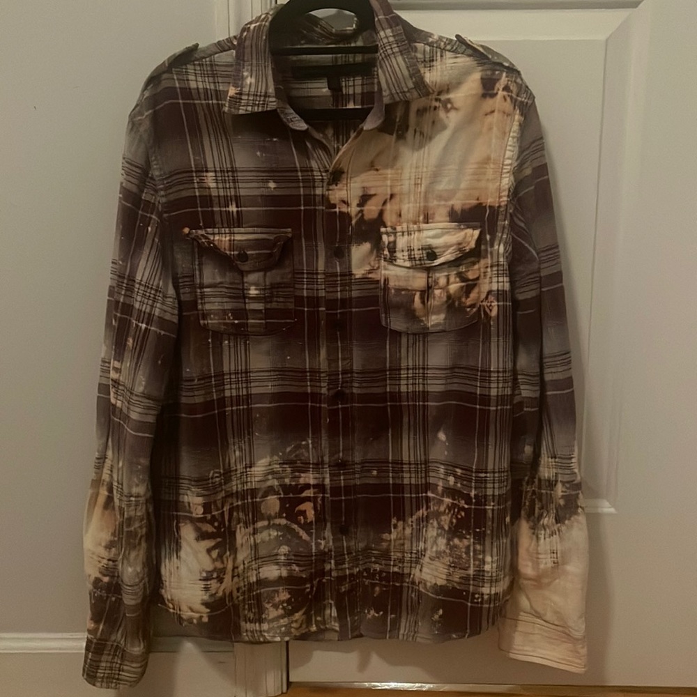 Standard Cloth Acid Wash Flannel Shirt Size Medium